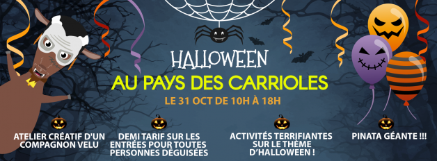 Toussaint_et_Halloween_2022-demi_tarif_entrées_personnes_déguisees-pinata_geante-jeux-aupaysdescarrioles-La_Boissiere